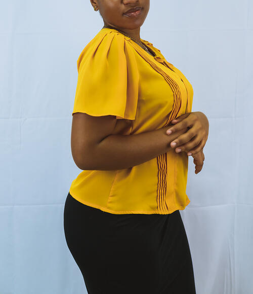 Pleated Detail Top Mustard: $49.99