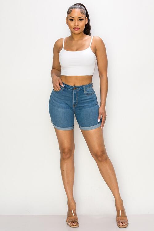 Rolled Cuff Midi Shorts: $0.00