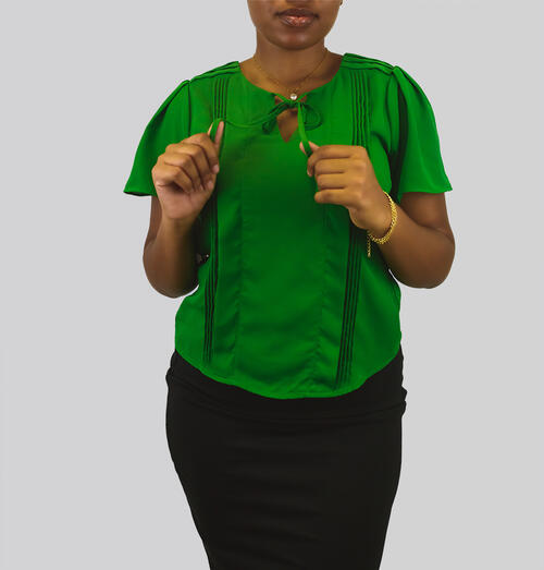 Pleated Detail Top Green: $49.99
