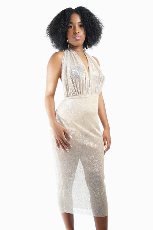 TWIGHLIGHT ZONE SHEER MIDI DRESS: $84.99