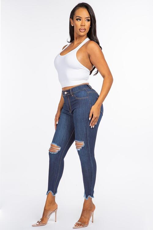 Destroy High Rise Dk Blue Jeans: $0.00